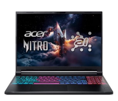 ACER Laptop Nitro V 16S AI / AMD Ryzen AI 7 350, 16", 1920 x 1200, 64 GB RAM, 2 TB SSD, FreeDOS, crna